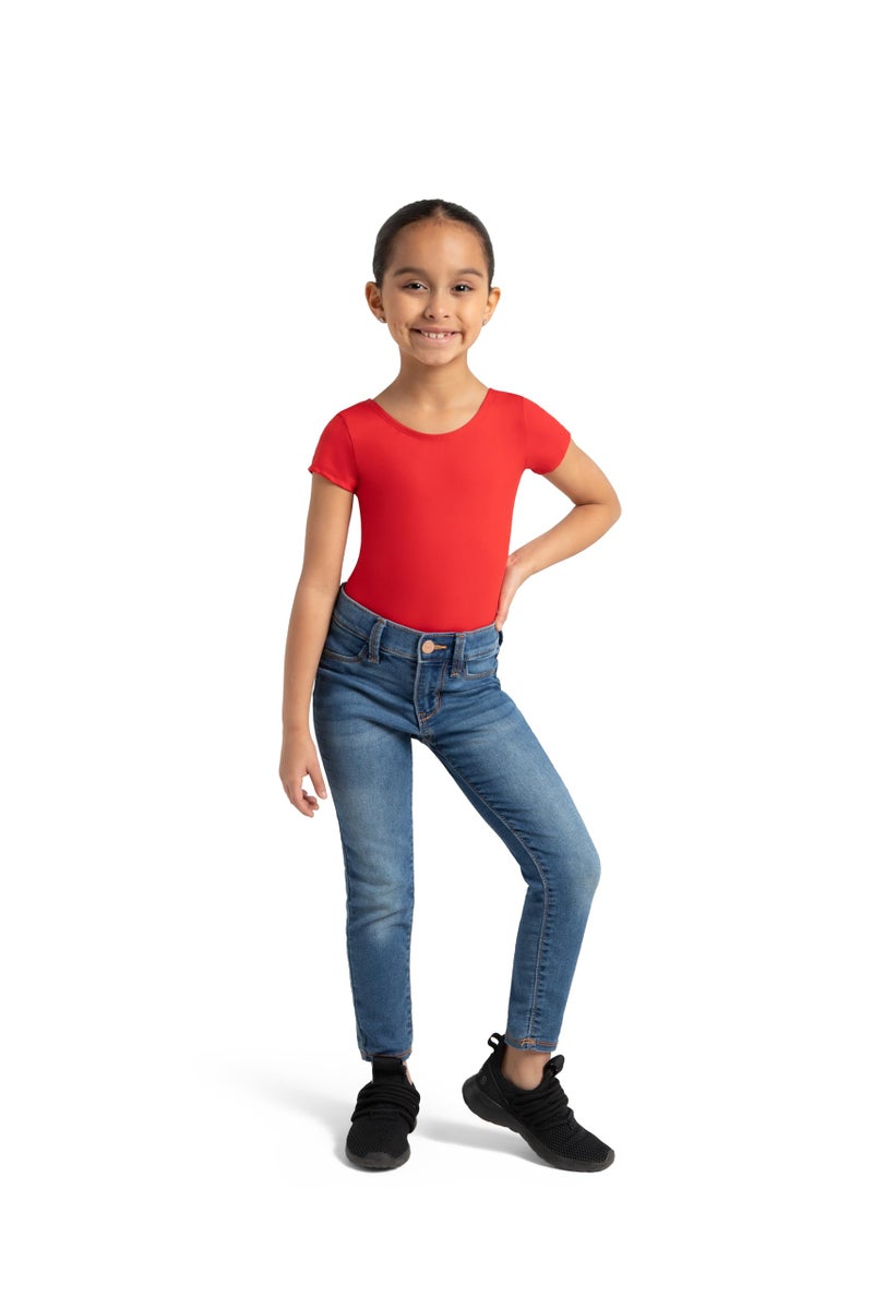 Capezio كابيزيو ليودارد قصير الأكمام - للبنات، أحمر، كبير - Image 3